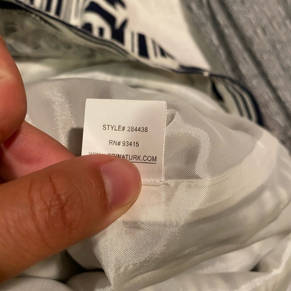 Trina Turk Navy/White Sundress with Adjustable Straps Size: 10 - Picture 7 of 7